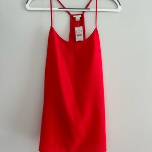 New With Tags J.Crew Striking Red Spaghetti Strap Blouse, Size 4